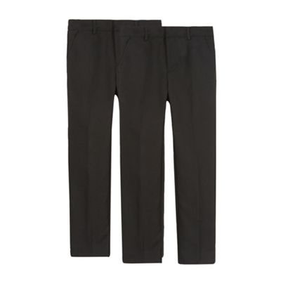 Debenhams Pack of two boy's black flat front school trousers